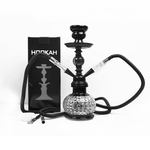 Set de Cachimba de Vidrio Negra de 2 Mangueras, Estilo Árabe, con Cazoleta y Caja de Regalo para Bar, Fiesta o Viaje - Product Image 2