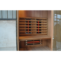 Sauna infrarouge moderne à spectre complet pour 2 personnes en bois massif de cèdre rouge en pruche avec vapeur sèche Accessoire pour panneau de commande de spa à domicile