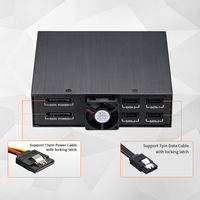 4Bay 2,5 Bandeja extraíble Hot Swap Backplane SATA Enclosure SSD HDD Mobile Rack para 5,25 Drive Bay