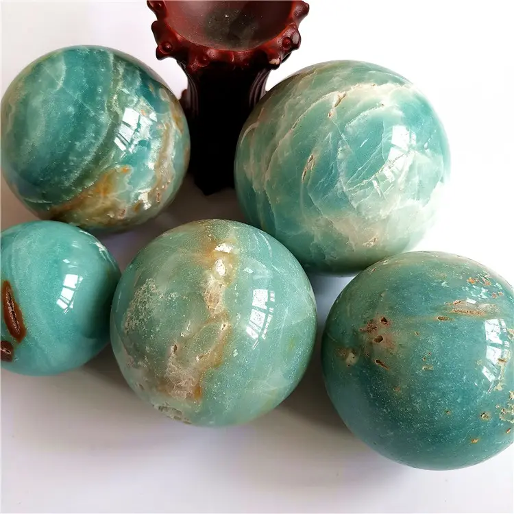 High quality natural blue caribbean calcite sphere ball healing quartz crystal stone spheres