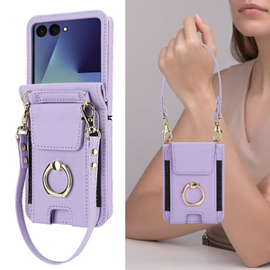 Funda de Teléfono Tipo Cartera Plegable de PU de Lujo Discreto con Protección de 360° y Ranuras para Tarjetas para Samsung <span class=keywords><strong>Z</strong></span> Flip7/6/5/<span class=keywords><strong>4</strong></span>/3 <span class=keywords><strong>Moto</strong></span> - Product Image 3
