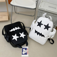 Sac à dos personnalisé en cuir PU vintage mignon monstre fantôme Halloween diable Sac à dos en peluche 3D personnage de dessin animé