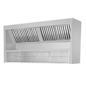 304 Grade Commercial Kitchen Extractor Hood with Light Restaurant Kitchen Furnitures Range Chimney Hood For Sale