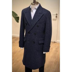 Cappotto Invernale da <span class=keywords><strong>Uomo</strong></span> <span class=keywords><strong>Doppiopetto</strong></span> Medio-Lungo in Velluto a Coste con Risvolto in Lana Stile Tweed Britannico - Product Image 2
