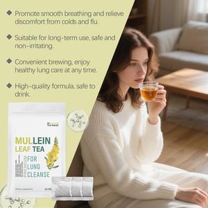 Thé en vrac de feuilles de molène pour la santé, le soulagement de la gorge et un meilleur sommeil, sachets d'herbes, 100% naturel et végétalien - Product Image 5