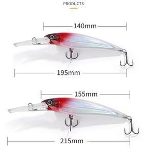 Leurres de pêche à la traîne méné appât à manivelle pour eau douce salée Topwater bar truite océan rivière lac pêche ABS poisson-chat - Product Image 2