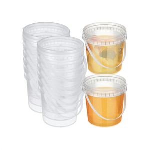 Gobelets à thé aux fruits jetables en PP transparent de 800 ml, imprimés sur mesure, avec poignées - Product Image 1