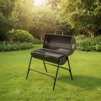 Barbecue extérieur professionnel en gros pour restaurants, modèle tonneau, au charbon de bois