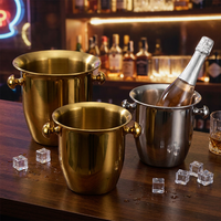 Seau à glace de luxe en acier inoxydable pour les fêtes, capacité 3L/5L, pour bière et vin