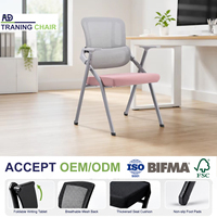Chaise de formation de qualité commerciale avec dossier en maille incurvé, support ergonomique, empilable, pour centre de formation gouvernemental