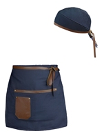Tablier en toile de style vintage avec sangle en cuir et poches pour restaurant, bar, usage unisexe
