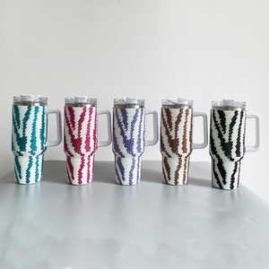 40oz Colorful Rhinestone <b>Water</b> <b>Bottle</b> Ready to Ship Outdoor Camping Gym Cup Simple 40oz Tumbler <b>with</b> <b>Handle</b> <b>and</b> <b>Straw</b> - Product Image 4