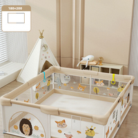 Grand parc pour bébé intérieur/extérieur au design moderne Tapis rampant pour nouveau-né Centre d'activités pour enfants en plastique durable pour chambre à coucher et parc