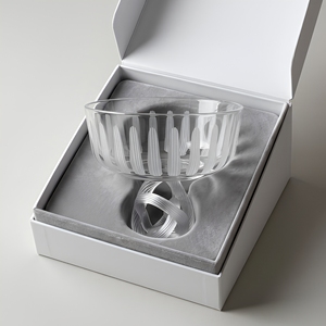Tazón de Vidrio Transparente con Base de Nudos, Diseño Bohemio Tallado a Mano, Vajilla para Cocina, para Servir Comida en Fiestas - Product Image 4