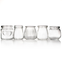 Bouteille en verre vide de 100 ml pot en verre pour pouding au lait et au yaourt avec bouchon en plastique bouteille à pouding tasse tasse pot conteneur