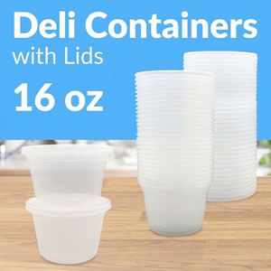 Contenants Alimentaires Anti-Fuite 16 Oz Sans BPA, Compatibles Lave-Vaisselle, Empilables |   Préparation des repas, stockage des aliments et utilisation à emporter - Product Image 2