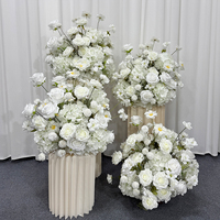 Arche de fleurs artificielles en soie blanche faite à la main pour mariage et anniversaire, décoration de fond, accessoire, arche de fleurs de fond de mariage