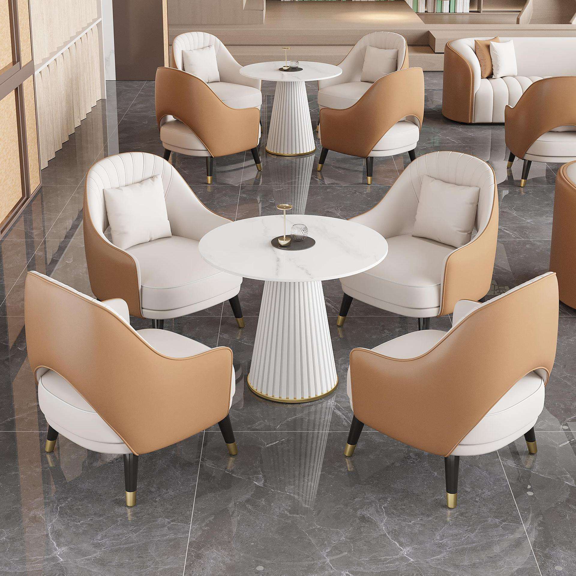 Table kaki et quatre chaises