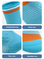 Chaussettes de sport tricotées à compression pour homme, longueur mi-mollet, en tissu éponge, avec design et combinaisons de couleurs populaires, personnalisables avec votre logo