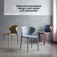 Chaise de salle à manger en plastique à dossier en forme d'oreille d'éléphant, design moderne pour la maison, le bureau, la chambre et la restauration