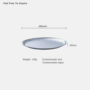 Barquettes alimentaires rondes en <span class=keywords><strong>aluminium</strong></span> de 16 pouces, 405*20 mm, 110 g, jetables, résistantes au four, en <span class=keywords><strong>aluminium</strong></span> - Product Image 2