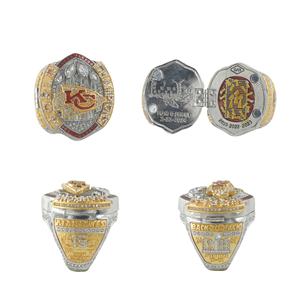 1969 2019 <span class=keywords><strong>2022</strong></span> 2023 Kansas City Chiefs <span class=keywords><strong>Nfl</strong></span> Championship Collection 4 pz Set con espositore in legno anello gioiello da uomo in lega - Product Image 6