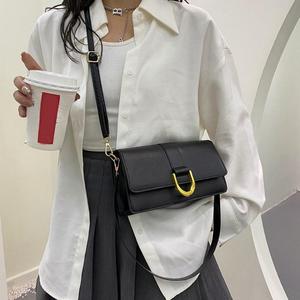 Sac en feutre rétro style coréen pour femme, collection Hiver 2023, tendance urbaine, moyen, avec fermeture éclair et bouton, bandoulière simple, pour usage quotidien - Product Image 6