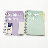 Cahier à spirales A5 avec couverture rigide en polypropylène, 4 séparateurs, 5 sujets, ligné, pour les notes scolaires des étudiants