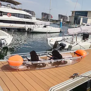 Kayak transparente de doble asiento para dos personas, venta al por mayor