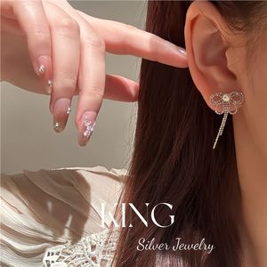Conjunto de collar y aretes de plata de ley S925 chapados en oro con encaje, perlas y mariposas para mujer, joyería de boda. - Product Image 5