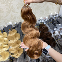 Extensions de cheveux humains vierges cambodgiens, ondulés, couleur blonde, pré-bouclés, pour crochet, double trame machine