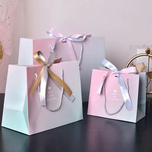 Sacs cadeaux en papier kraft blanc de luxe en gros pour mariages, Saint-Valentin, montres, lunettes, emballages de remerciement - Product Image 2