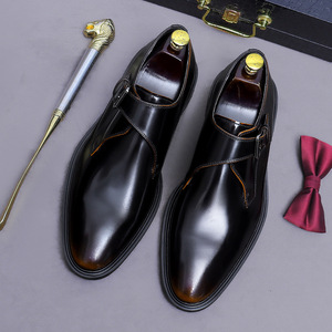 Mocasines casuales de negocios con hebilla para hombre, zapatos brillantes de cuero vacuno de primera calidad para hombre, zapatos para hombre - Product Image 6