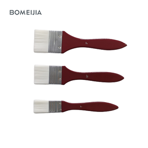 BOMEIJIA 1 ''1.5'' 2 ''pinceaux à manche rouge plat matériel de cheveux en Nylon pour appliquer la peinture acrylique <span class=keywords><strong>Gesso</strong></span> peinture peinture à l'huile aquarelle - Product Image 1