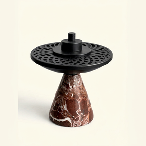 Quemador de Incienso de Resina Ecológico Moderno y Lujoso con Tapa de Metal / Soporte Decorativo para Conos de Bakhoor, Base para Aromaterapia Oud - Product Image 1