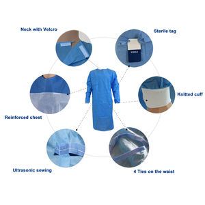 عززت رداء للعمليات الجراحية العقيمة منيع Ppe الطبية الأزرق المتاح ثوب ل مستشفى محبوكة Sergical أثواب - Product Image 2