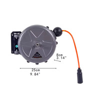 Tuyau d'air en PU de 10 mètres auto-rétractable et extensible, dispositif de bobinage automatique, tambour de bobinage automatique, rétracteur de tube suspendu pour sacs à air