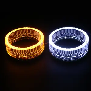 2.5 Inch Round Angel Eyes Hot Selling Factory Direct 74mm/92mm Led Angel Eye Mask Covering White Car Projector lens voltage 12V