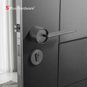 Cerradura de puerta de seguridad para dormitorio de Hotel Zamak negro de Metal de alta calidad manija de puerta de entrada manija de palanca