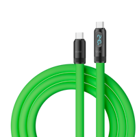 Câble de charge rapide Piva 1,5 m 480 Mbps en silicone liquide avec affichage numérique Type C vers C PD240W pour ordinateur portable, tablette, téléphone