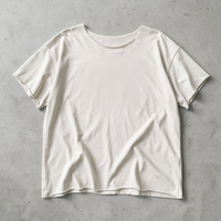 T-shirts en coton de haute qualité 150 g/m² à coupe courte et ourlet brut, coupe ajustée, effet vieilli personnalisé pour marque, pour usine de confection