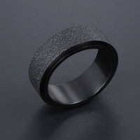 Bague en tungstène pour homme, finition noire mate, ouverture rotative, design géométrique en maille, cadeau SA498