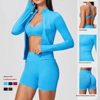 Ensemble de sport transfrontalier Europe-Amérique, séchage rapide, Spandex/Nylon, équipement de fitness extérieur, ensemble de yoga absorbant les chocs