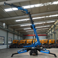 Mini-grue araignée légère à flèche hydraulique 3-8 tonnes tout-terrain avec télécommande