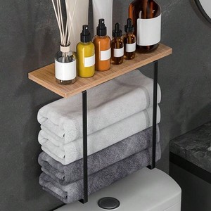 Porte-serviettes de cuisine et de bain en fer, design simple et moderne, à un seul niveau, résistant à l'eau pour la maison - Product Image 3