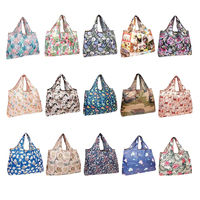 2023 Épicerie réutilisable de mode recyclable écologique, sac à provisions pliable en polyester avec pochette à fermeture éclair/