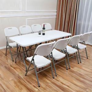 كراسي بلاستيكية بيضاء قابلة للطي للخدمة الشاقة لكراسي الزفاف الخارجية والمناسبات والفنادق وحدائق الطعام وساحات الفناء والحفلات - Product Image 4