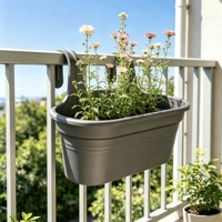Pots à fleurs à double crochet pour extérieur, jardin, patio, clôture, balcon