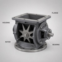 Katup Rotary Airlock untuk Pengumpul Debu, Katup Pengumpan Bintang, Baja Tahan Karat dengan Unit Motor Gir untuk Pabrik