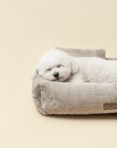 سرير كلاب رمادي ناعم على شكل سحابة ، أريكة حيوانات أليفة قابلة للغسل مع دعامة للكلاب والقطط الكبيرة المتوسطة الصغيرة - Product Image 2